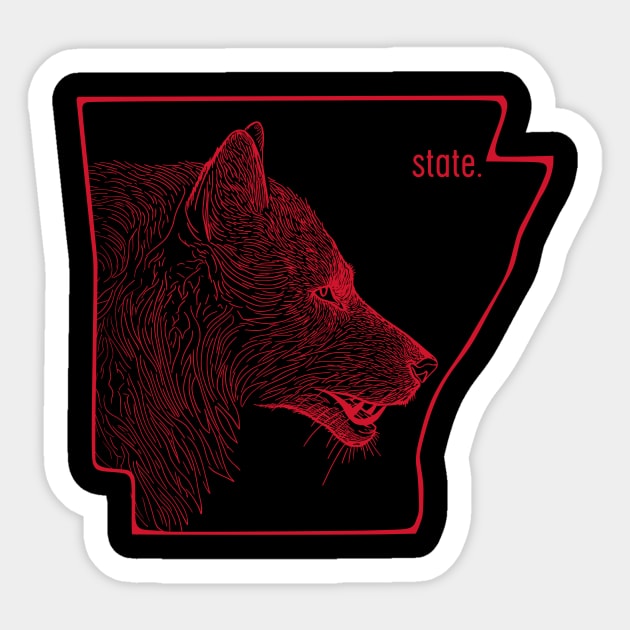 Red Wolf State Sticker by rt-shirts